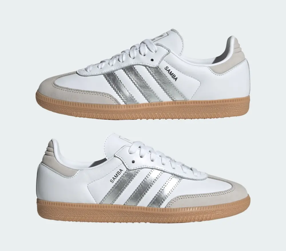 Giày Adidas Samba OG ‘White Silver Metallic Grey’ JI2725 - Ảnh 4