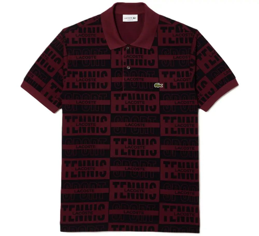 Áo Lacoste Two Tone Badge Print Polo ‘Bordeaux’ PH2057-51-YUP