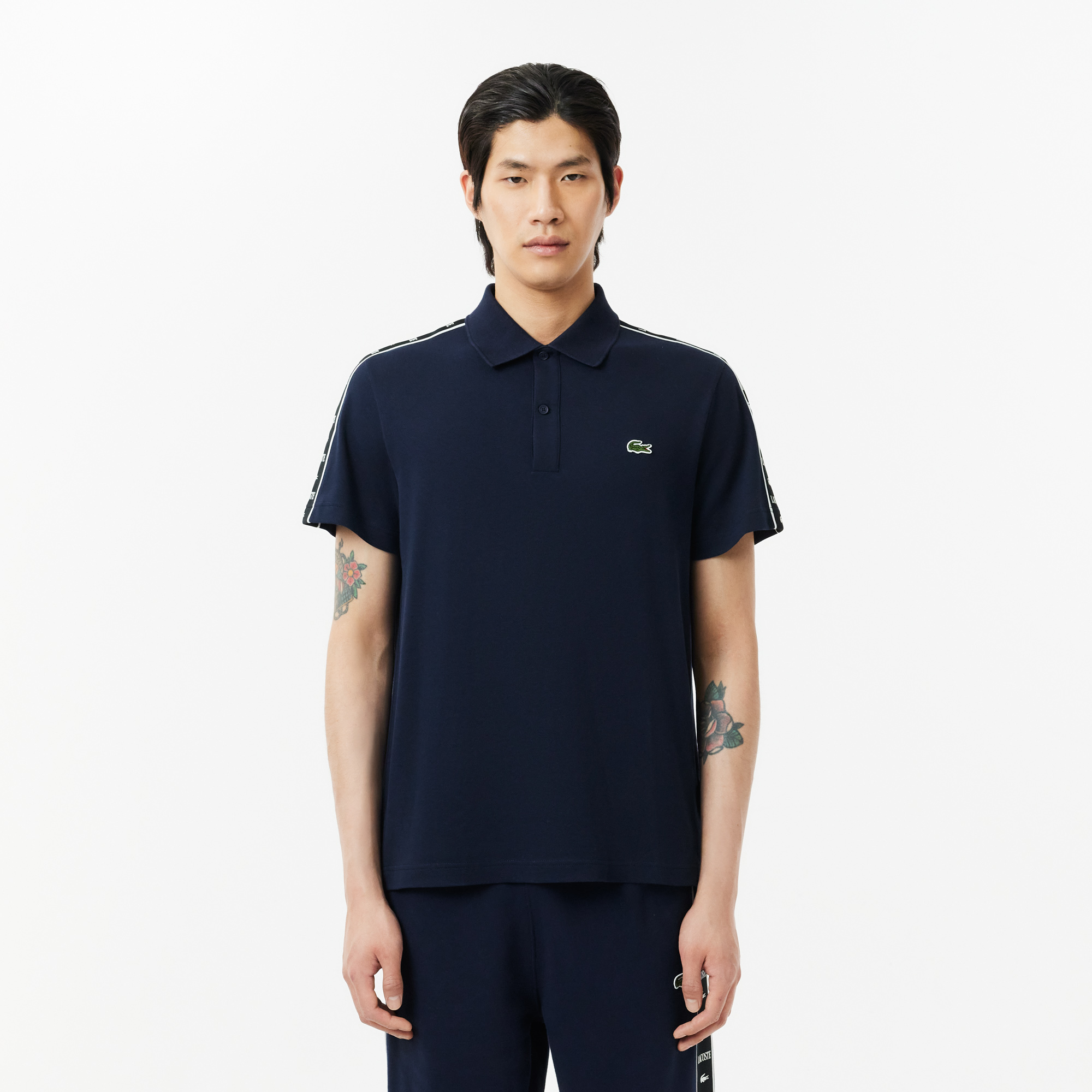 Áo Lacoste Regular Fit Stretch Mini Piqué Polo ‘Navy Blue’ PH7398-51-166 - Ảnh 3