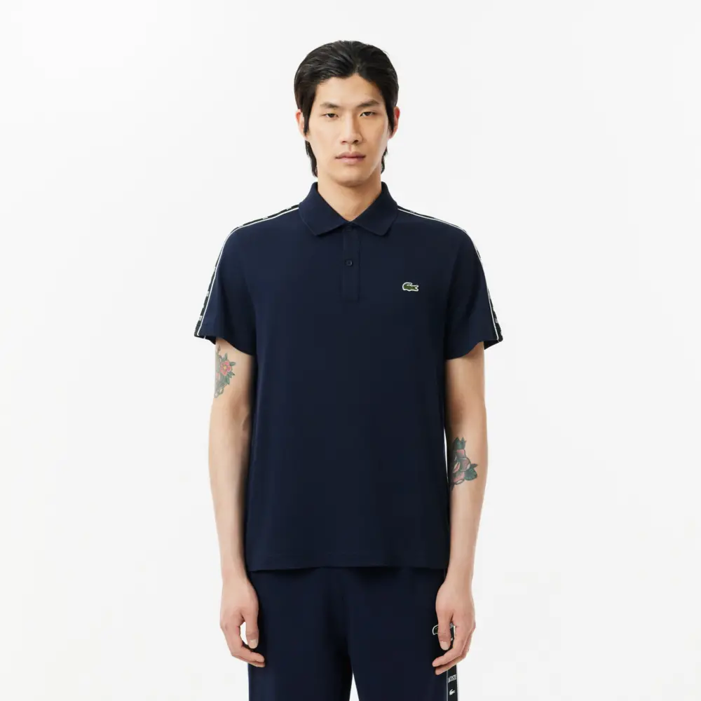 Áo Lacoste Regular Fit Stretch Mini Piqué Polo ‘Navy Blue’ PH7398-51-166 - Ảnh 3