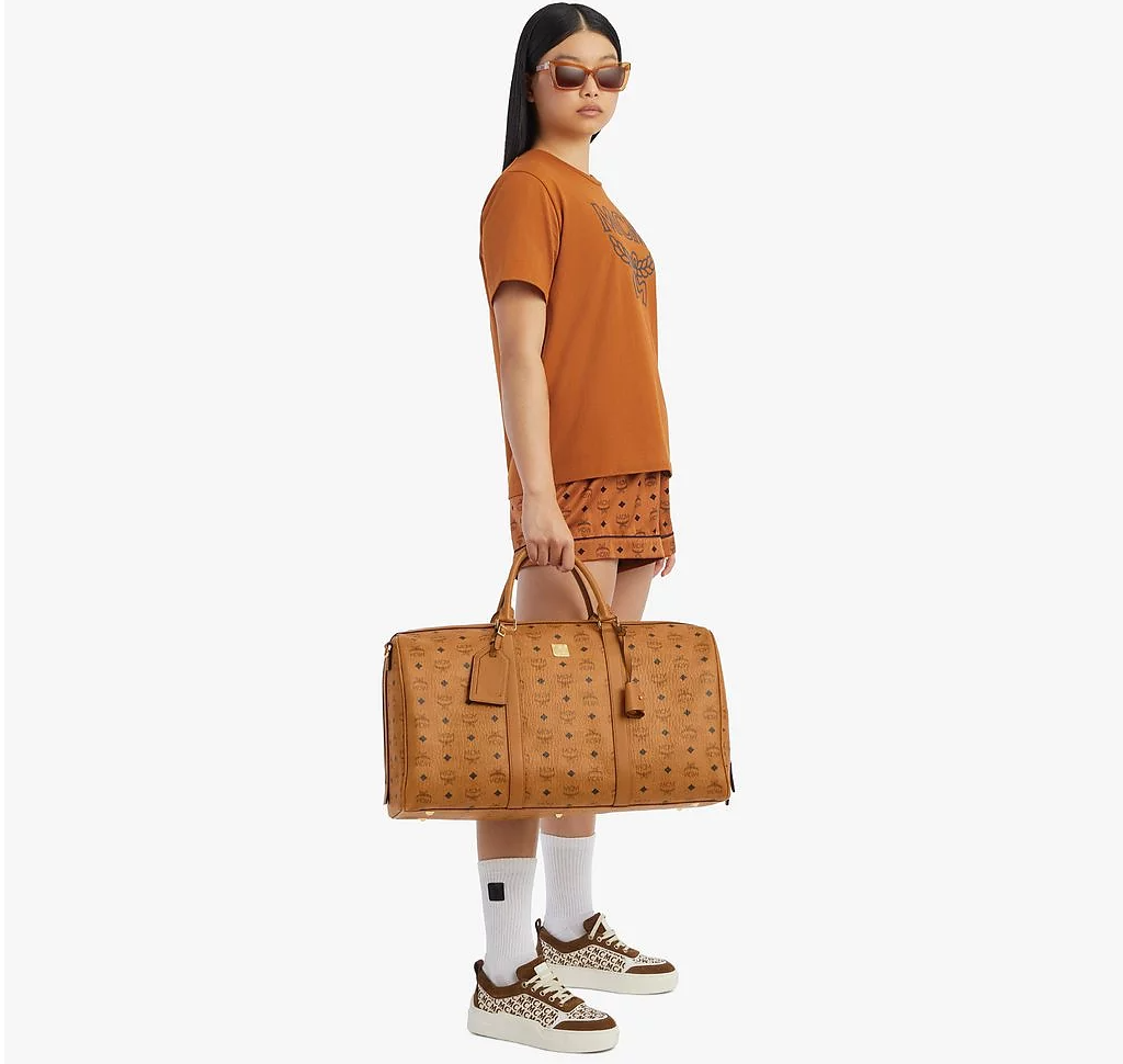 Túi MCM Traveler Weekender Bag in Visetos 'Cognac' MMVAAVY02CO001 - Ảnh 4
