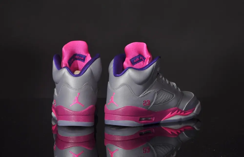 Alternative view of Giày Nike Air Jordan 5 Retro GS ‘Cement Grey Pink’ 440892-009
