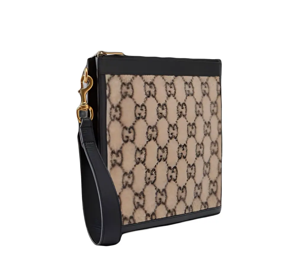 Alternative view of Túi Gucci GG Supreme Wool Pouch 'Beige' 597627-G38ET-9769