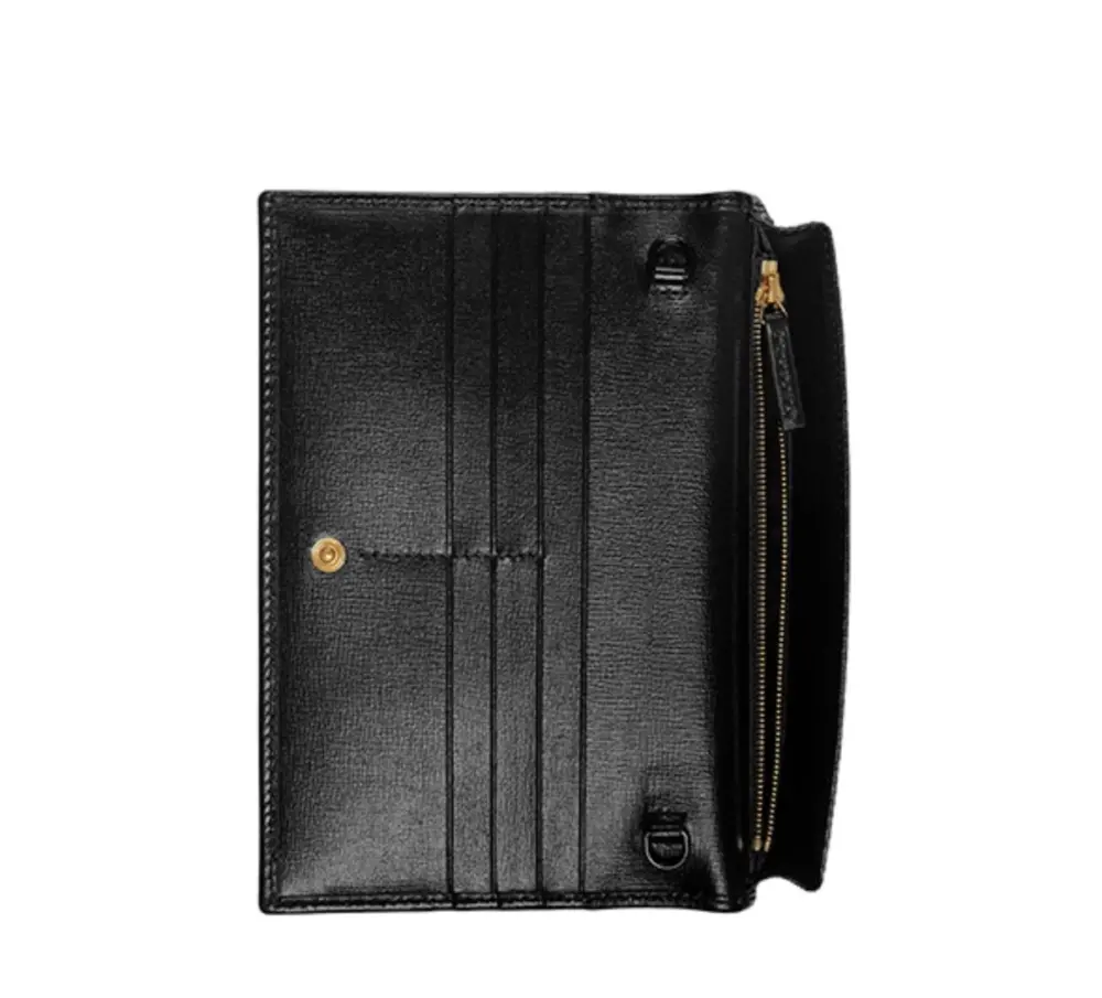 Ví Nữ Gucci GG Horsebit 1955 Wallet 'Black' 621892-1AAJ8-1000 - Ảnh 4