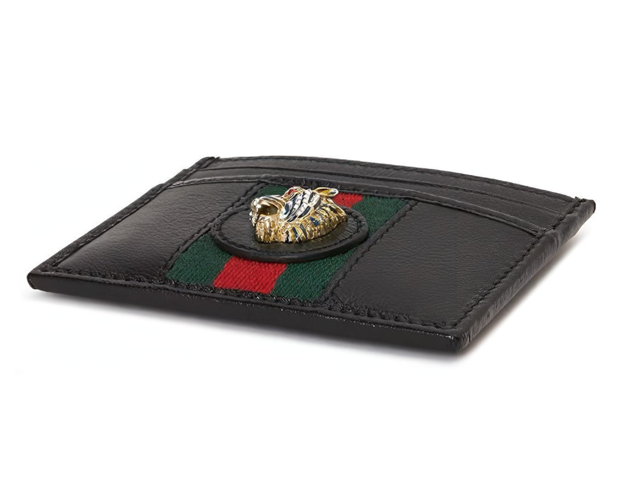 Alternative view of Ví Gucci Rajah Leather Card Holder 'Black' 573796-0OLHX-8389