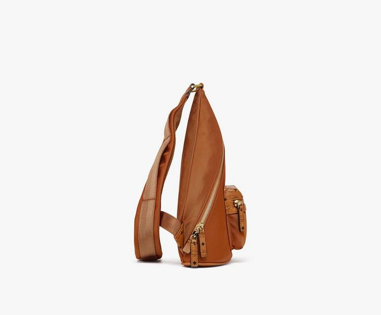 Alternative view of Túi MCM Mini Aren Sling In Recycled Nylon ‘Cognac’ MMLFSTA07CO001