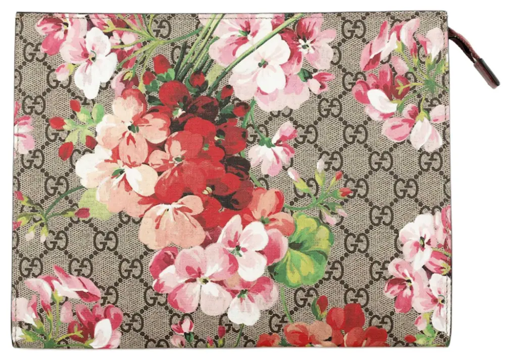 Túi Gucci GG Leather Large Clutch 'Geranium Print' 430268-KU2IN-8693