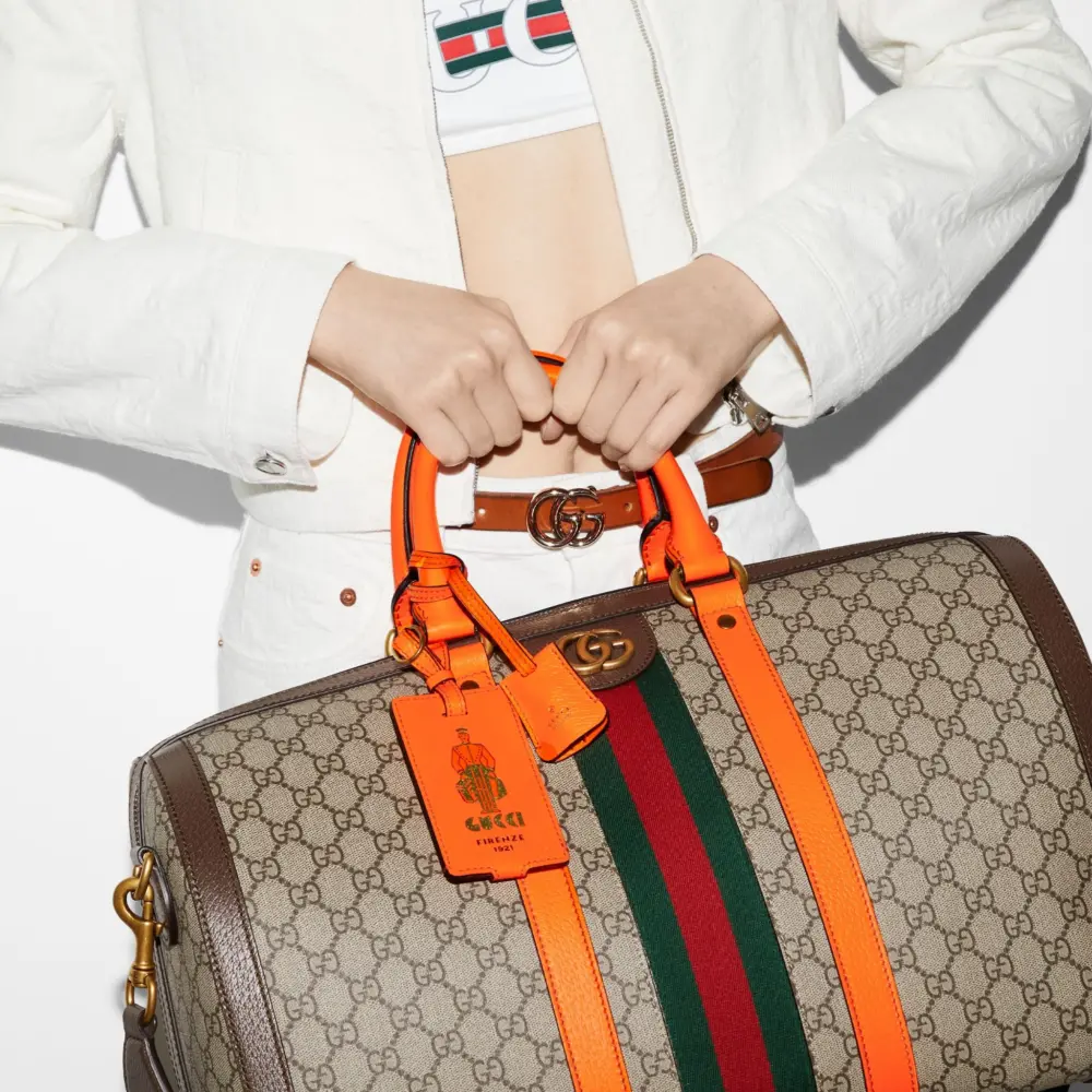 Túi Gucci Savoy Medium Duffle Bag 'Beige Orange' 724642-FADHS-9754 - Ảnh 6