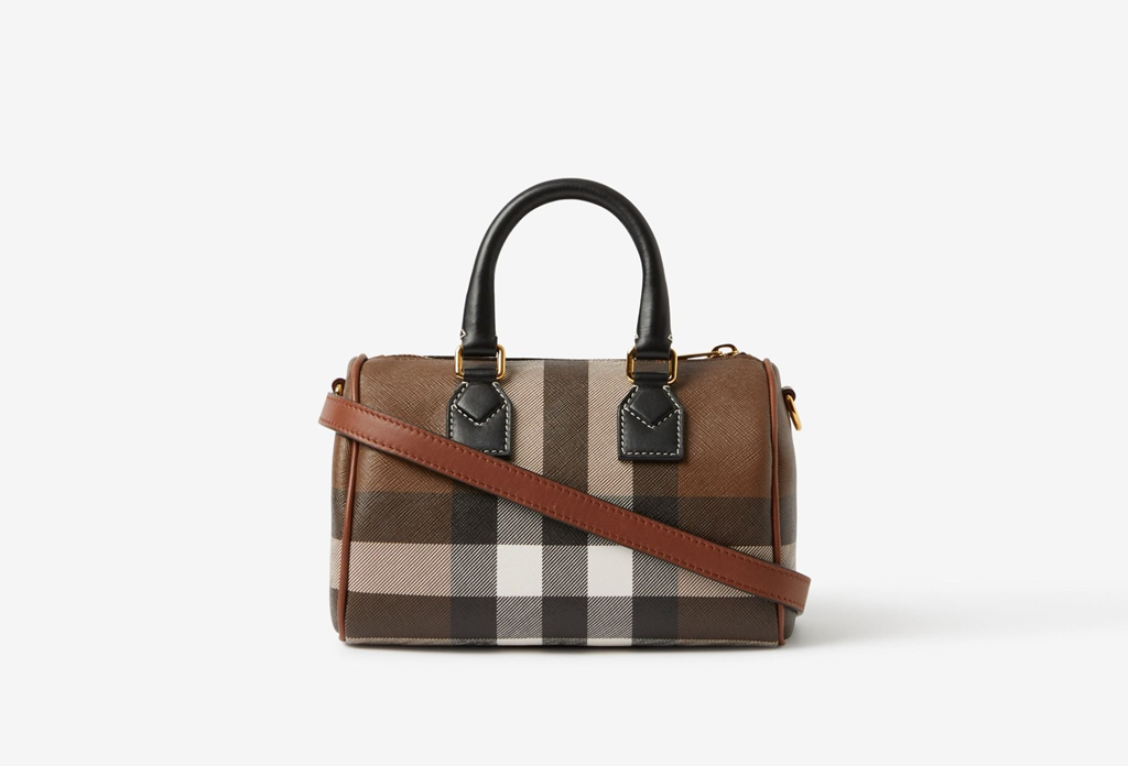 Túi Burberry Check Mini Bowling Bag 'Dark Birch Brown' 80696631 - Ảnh 4