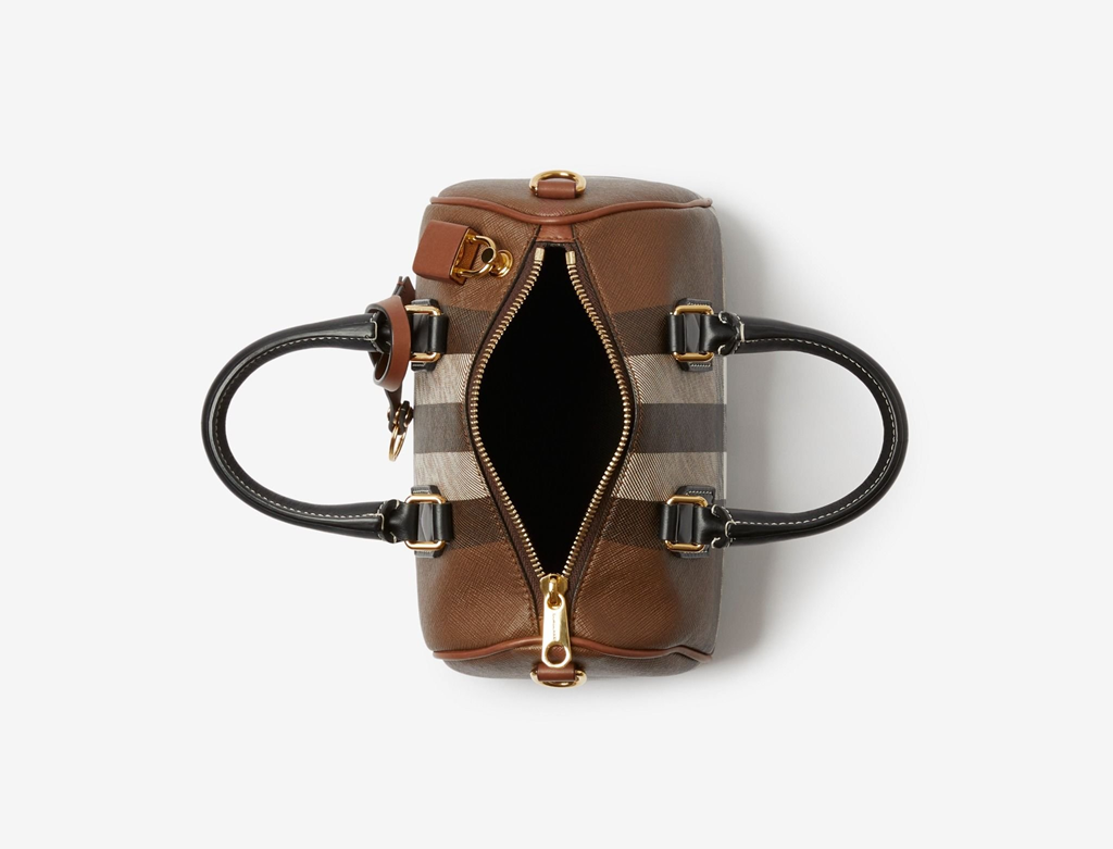Túi Burberry Check Mini Bowling Bag 'Dark Birch Brown' 80696631 - Ảnh 5