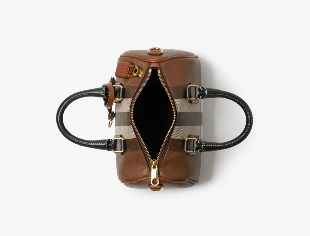 Túi Burberry Check Mini Bowling Bag 'Dark Birch Brown' 80696631 - Ảnh 5