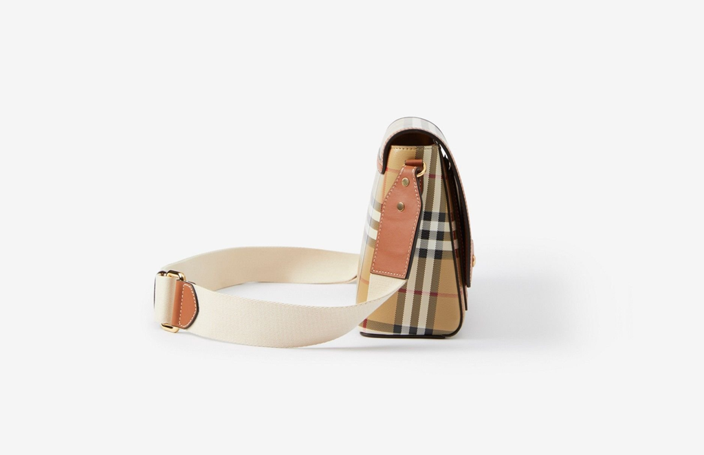 Túi Burberry Note Bag In Leather Check 'Briarwood' 80662261 - Ảnh 3