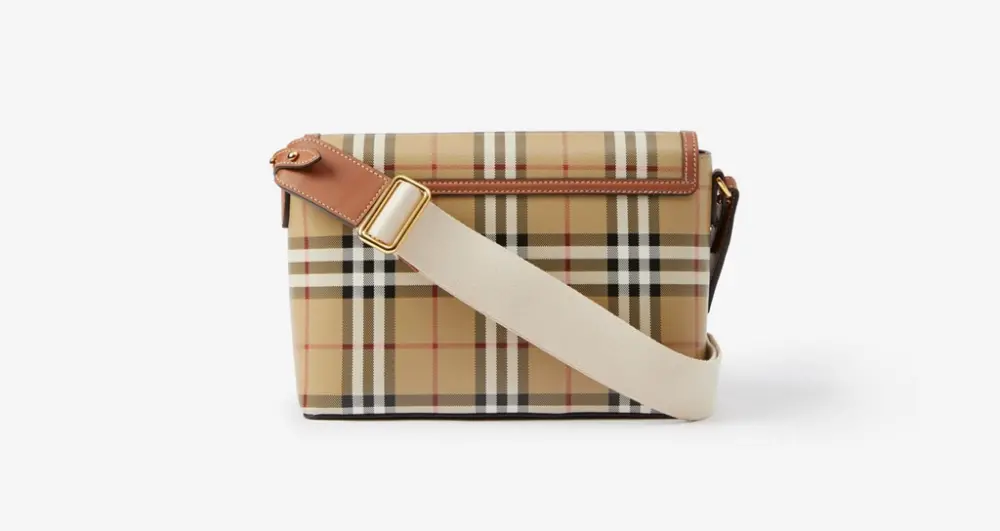 Túi Burberry Mini Check Bowling Bag 'Briar Brown' 80921301 - Ảnh 2