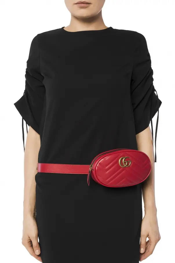 Túi Gucci GG Marmont Matelasse Belt Bag 'Red' 476434-DSVRT-6433 - Ảnh 6