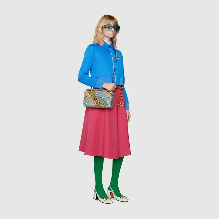 Túi Gucci Gg Marmont Small Sequin Shoulder Bag 'Multicolor' 443497-9SYYP-1299 - Ảnh 3