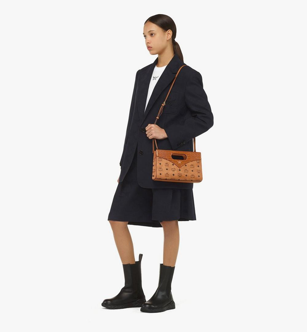 Alternative view of Túi MCM Diamond Tote in Visetos and Croco-Embossed 'Cognac' MWREAAK01CO001