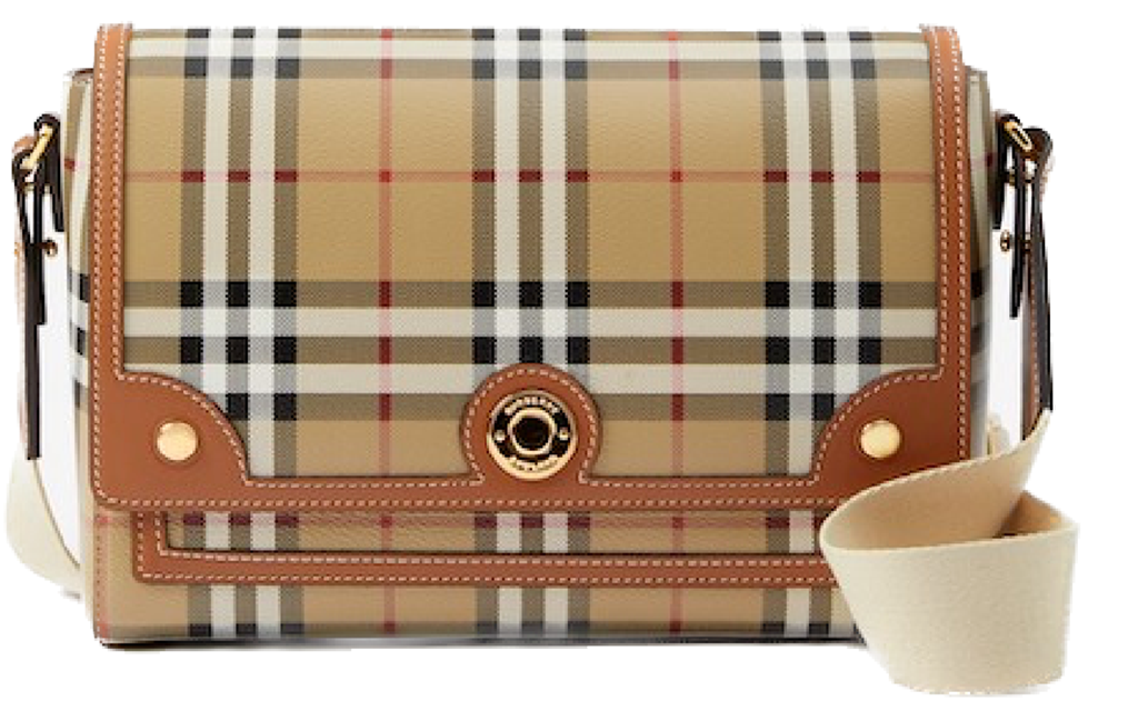 Túi Burberry Note Bag In Leather Check 'Briarwood' 80662261