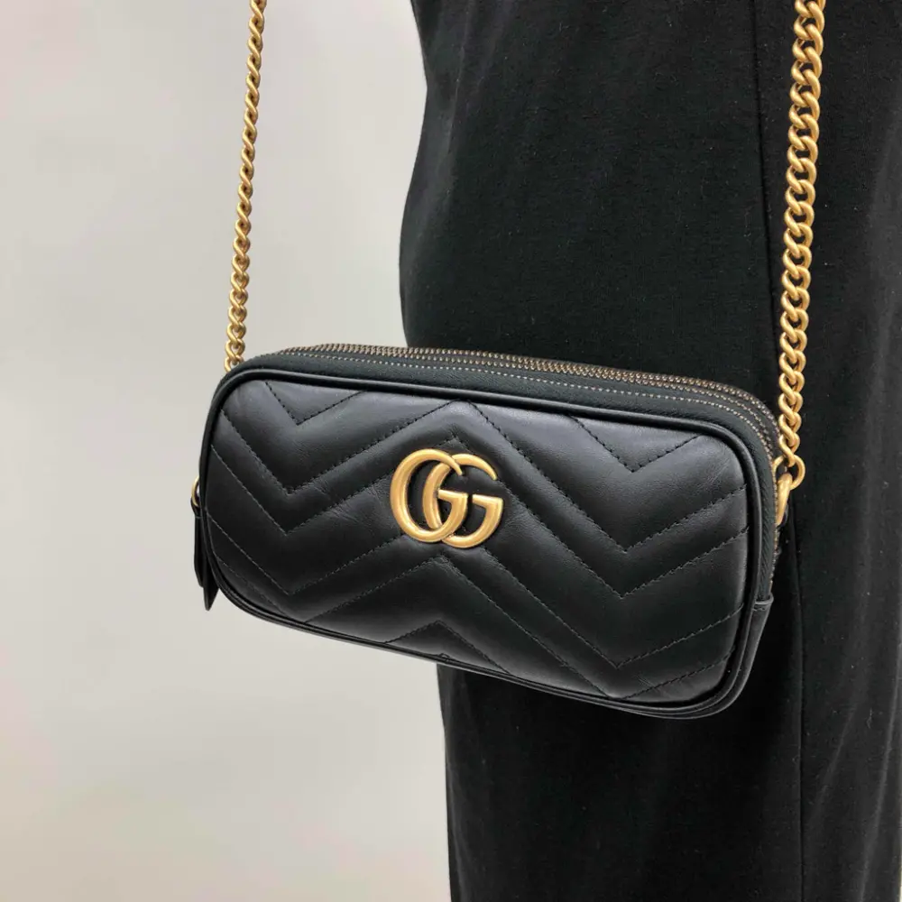 Túi Gucci GG Marmont Mini Shoulder 'Black' 546581-DTDCT-1000 - Ảnh 5