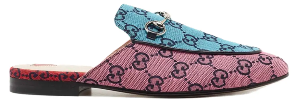 Giày Nữ Gucci Princetown GG Mules Slippe 'Blue Pink'
