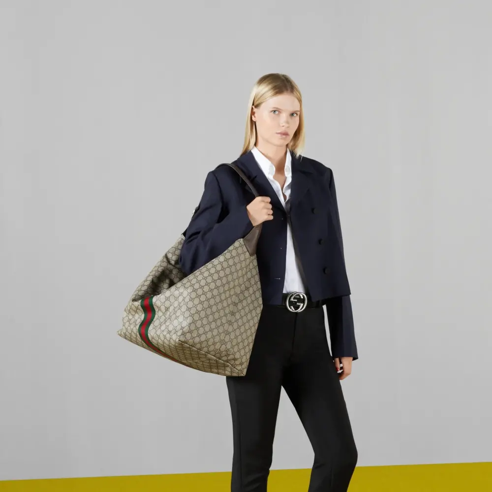 Túi Gucci Jackie 1961 Medium Shoulder Bag 'Beige Ebony' 758684-FACIP-8747 - Ảnh 9
