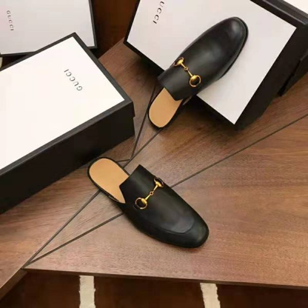 Giày Gucci Princetown Leather Slipper 426219-BLM00-1000 - Ảnh 3