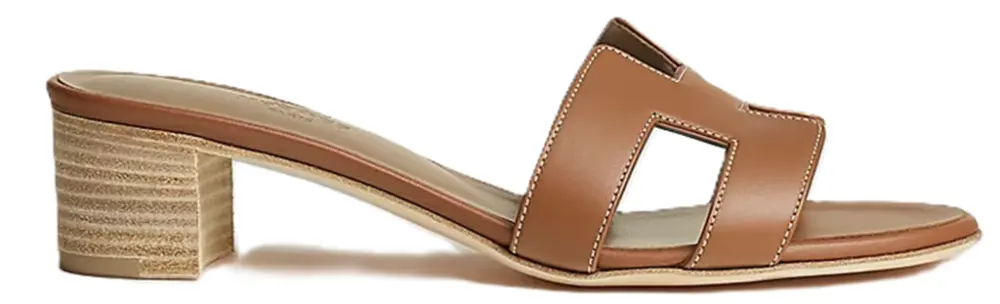 Dép Nữ Hermes Oasis Leather Sandals 'Brown' H071002Z-03420