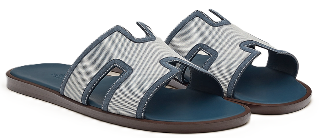 Dép Hermes Izmir Canvas Sandal 'Blue' H221821ZHB1395