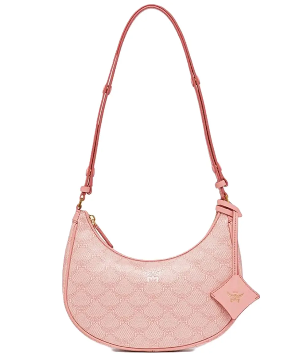 Túi MCM Himmel Ascending Moon Hobo in Lauretos 'Silver Pink' MWHFSAC02P6001
