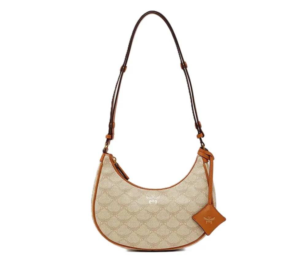 Túi MCM Himmel Ascending Moon Hobo in Lauretos 'Oatmeal' MWHFSAC02I9001
