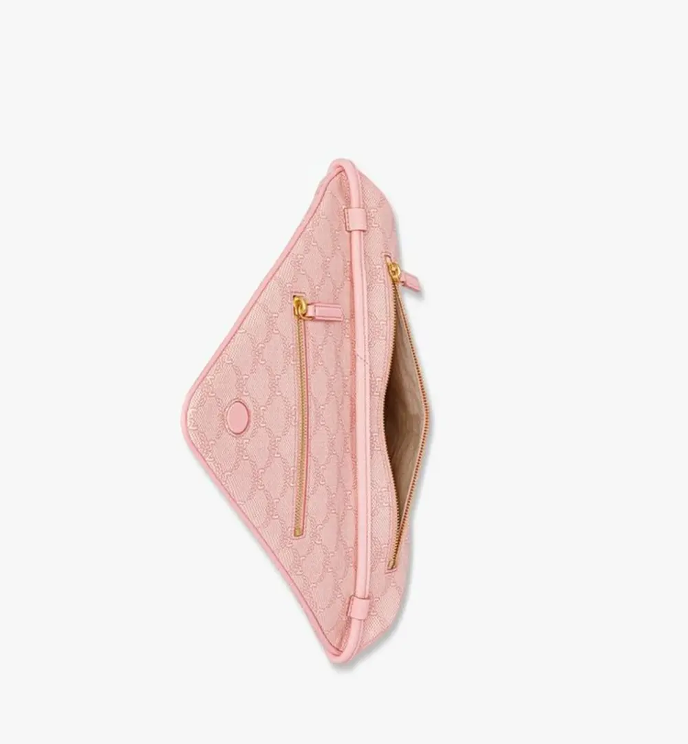 Túi MCM Himmel Triangle Pouch in Lauretos 'Silver pink' MXZESAC06P6001 - Ảnh 4