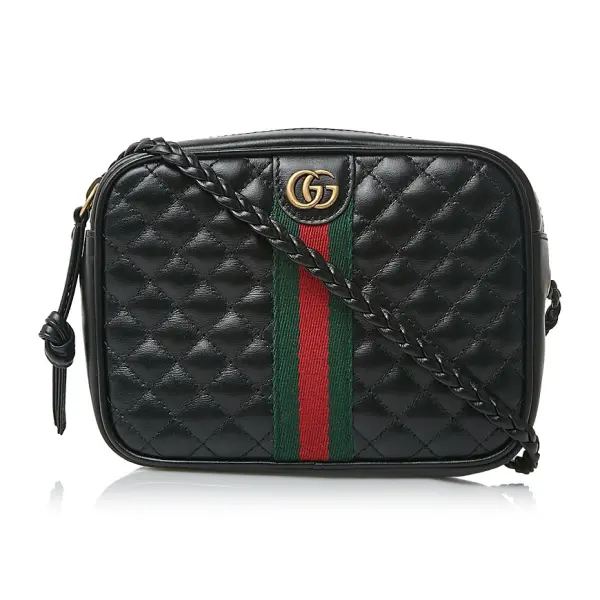 Túi Gucci Plain Leather Crossbody Logo Shoulder Bags 'Black' 536441-0YKAT-1060 - Ảnh 3