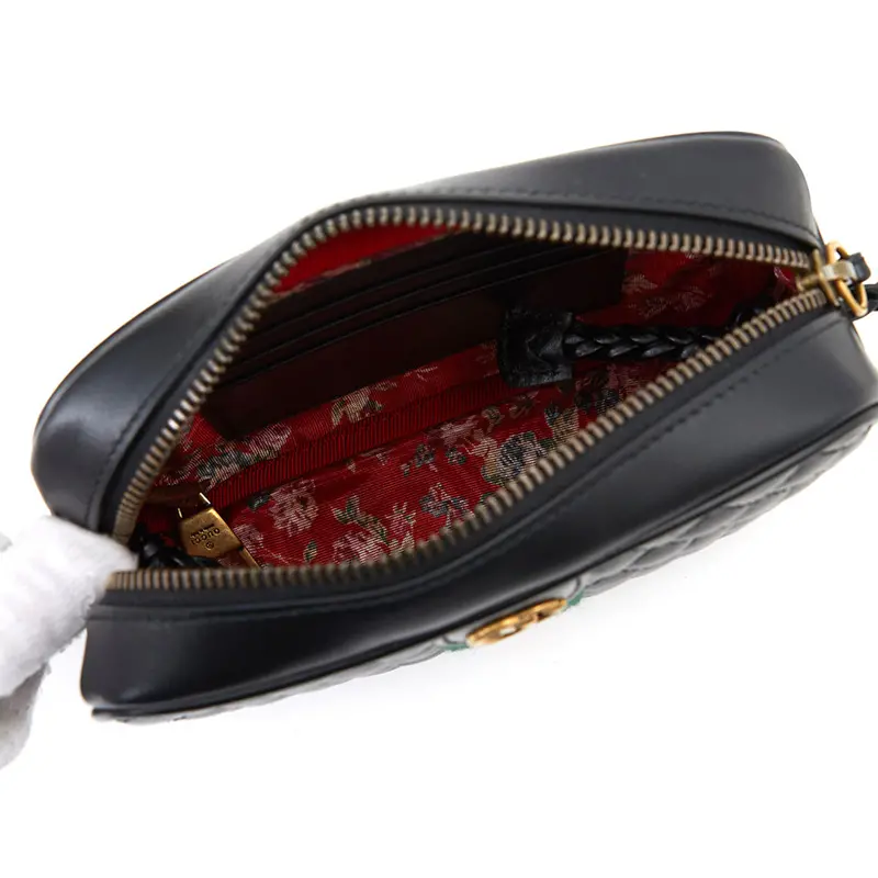 Túi Gucci Plain Leather Crossbody Logo Shoulder Bags 'Black' 536441-0YKAT-1060 - Ảnh 4