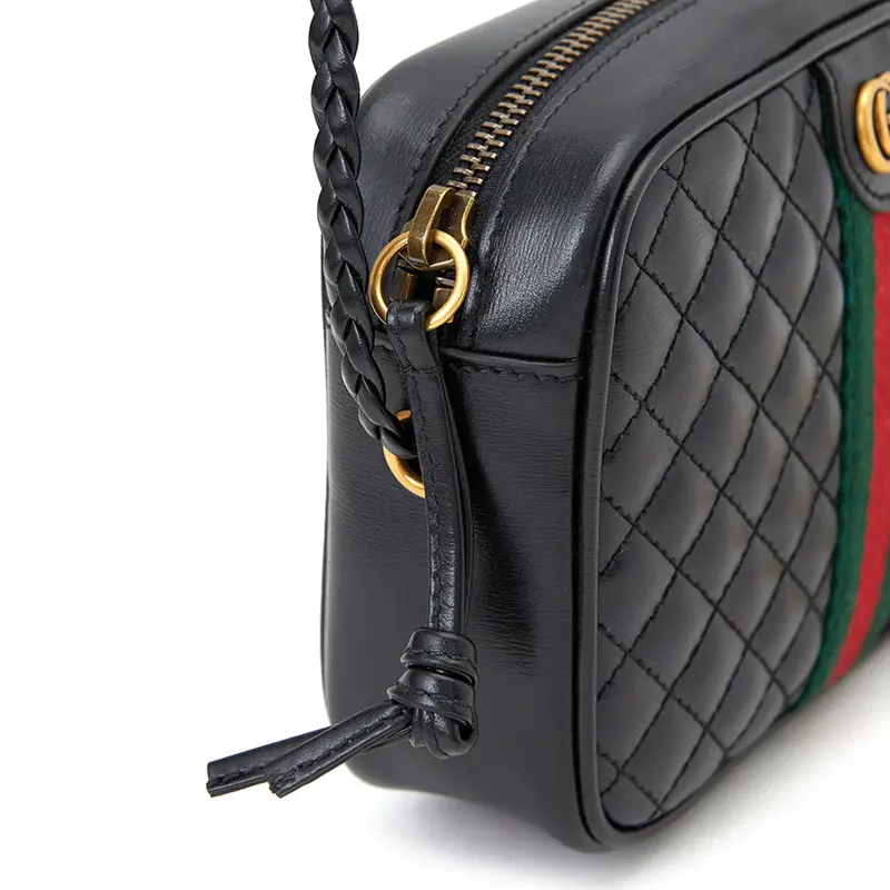 Túi Gucci Plain Leather Crossbody Logo Shoulder Bags 'Black' 536441-0YKAT-1060 - Ảnh 5