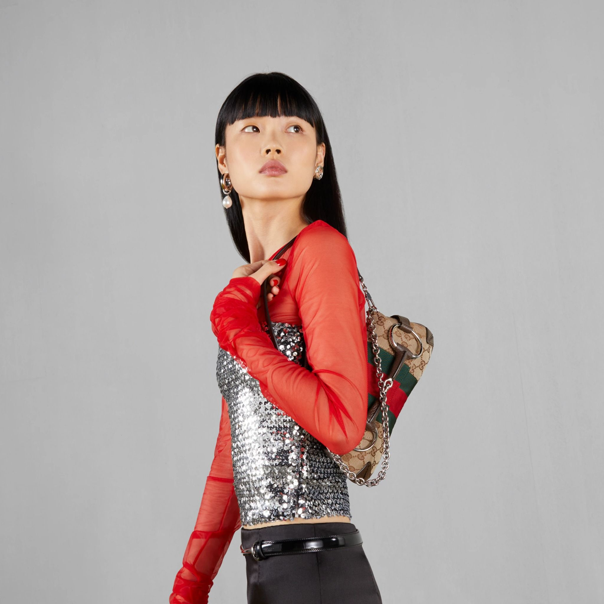 Túi Gucci Horsebit Chain Small Shoulder Bag 'Beige' 764339-FACM2-8747 - Ảnh 8