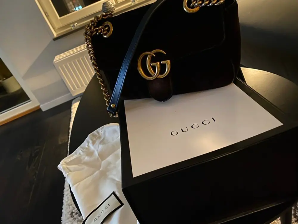 Túi Gucci GG Marmont Velvet Shoulder Bag 'Black' 443497-K4D2T-1000 - Ảnh 5