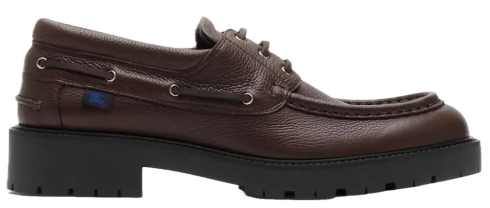 Giày Burberry Leather Raft Boat Shoes 'Log' 81016671