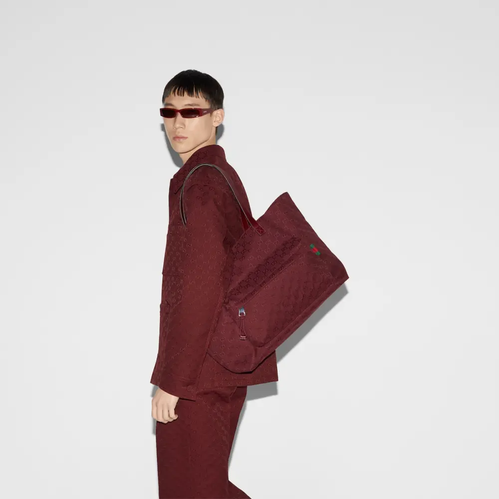 Túi Gucci Large GG Tote Bag 'Rosso' 802166-FADUV-6449 - Ảnh 6