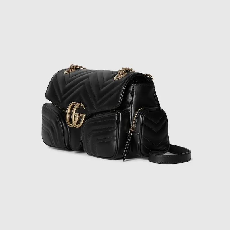 Alternative view of Túi Gucci GG Marmont Small Multi-Pocket Bag 'Black Leather' 795228-AADPJ-1000