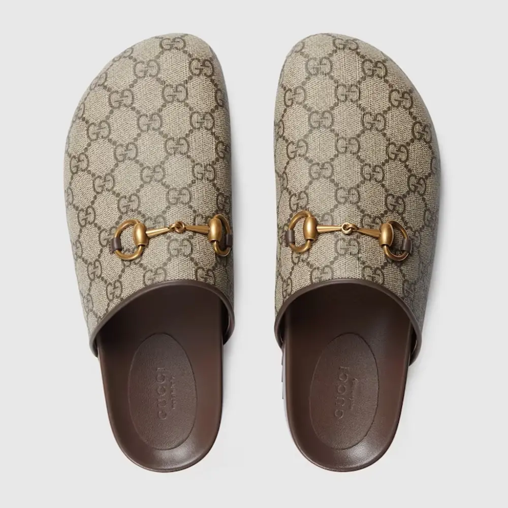 Giày Gucci GG Supreme Horsebit Slipper 'Beige' 749815-KHN80-9769 - Ảnh 4