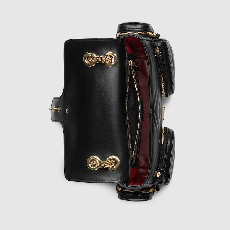 Túi Gucci GG Marmont Small Multi-Pocket Bag 'Black Leather' 795228-AADPJ-1000 - Ảnh 4