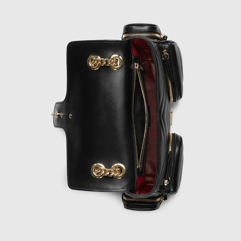 Túi Gucci GG Marmont Small Multi-Pocket Bag 'Black Leather' 795228-AADPJ-1000 - Ảnh 4