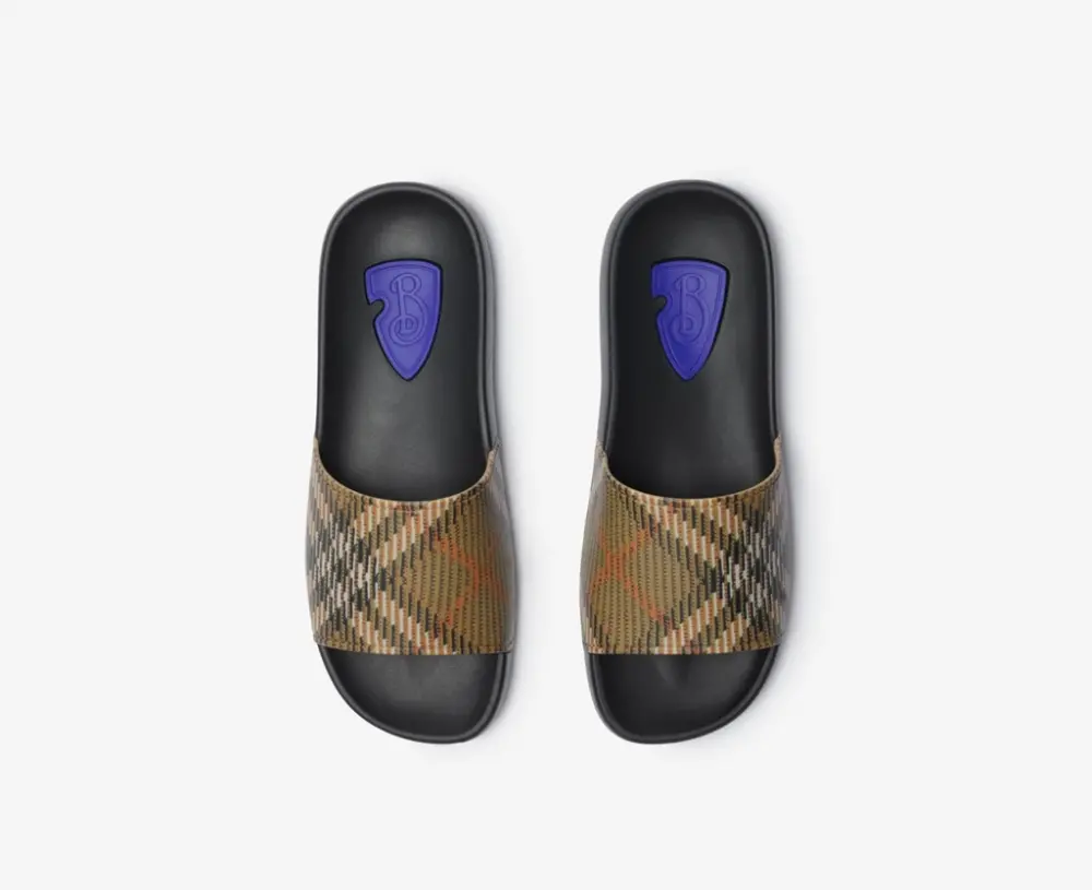 Dép Burberry Check Dive Slides 'Sand' 81021331 - Ảnh 3