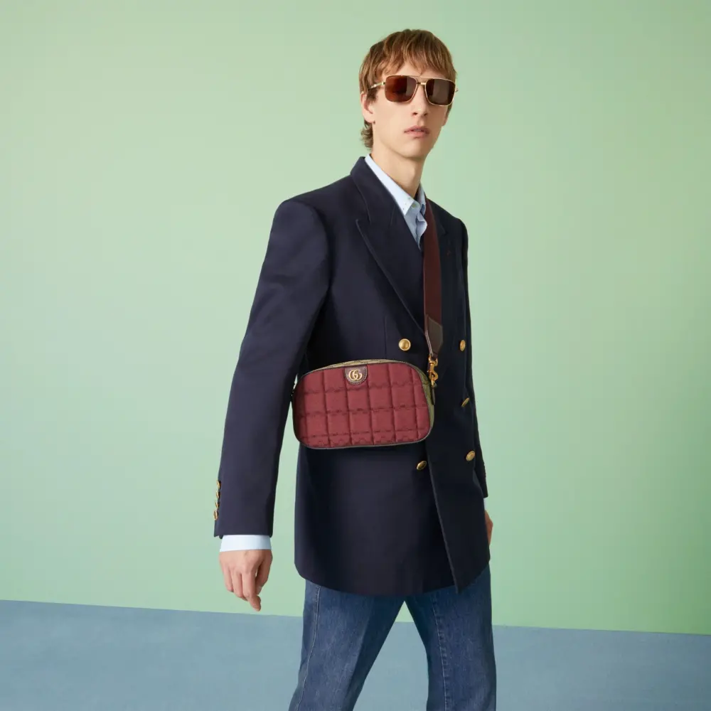 Túi Gucci Mini GG Canvas Small Shoulder Bag 'Burgundy' 752591-FAB9Y-6042 - Ảnh 7