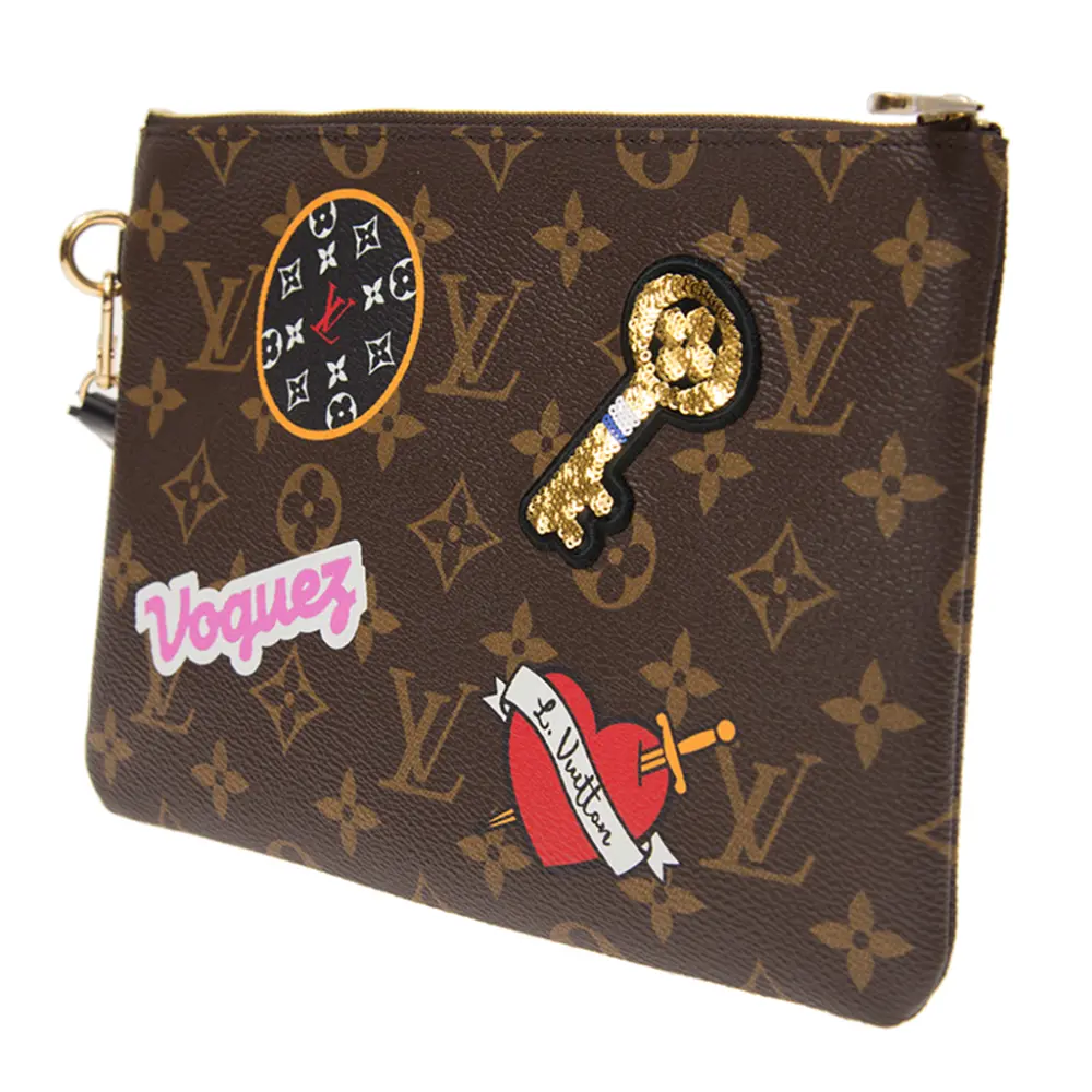 Túi Louis Vuitton Monogram City Pouch Patches Collection 'Brown' M63447 - Ảnh 4