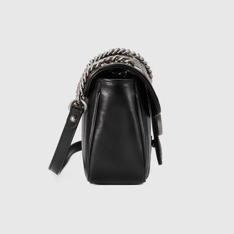 Túi Gucci GG Marmont Small Shoulder 'Black Leather' 443497-UM8AN-1000 - Ảnh 4