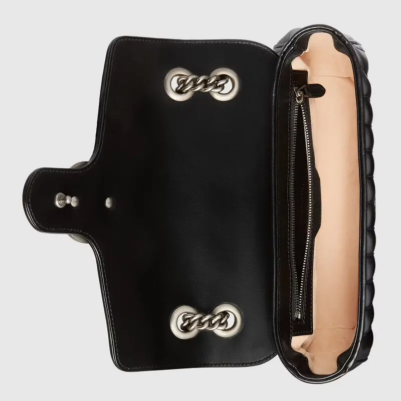 Túi Gucci GG Marmont Small Shoulder 'Black Leather' 443497-UM8AN-1000 - Ảnh 5