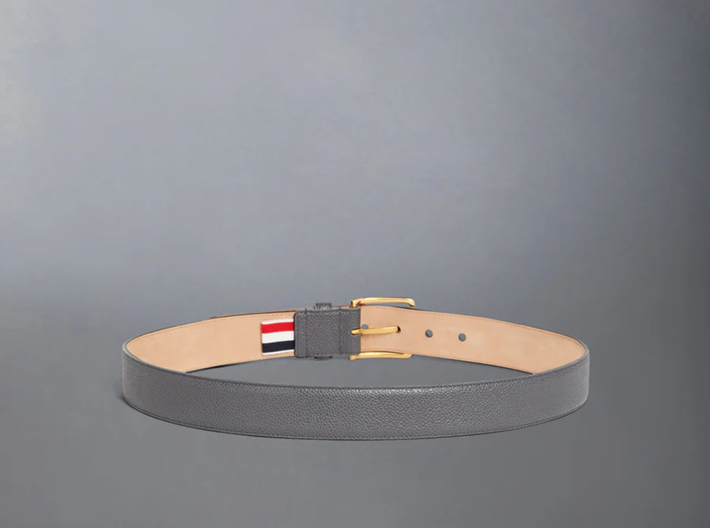 Alternative view of Thắt Lưng Thom Browne Pebble Grain 4-bar 'Grey' MCX049A-00198-025