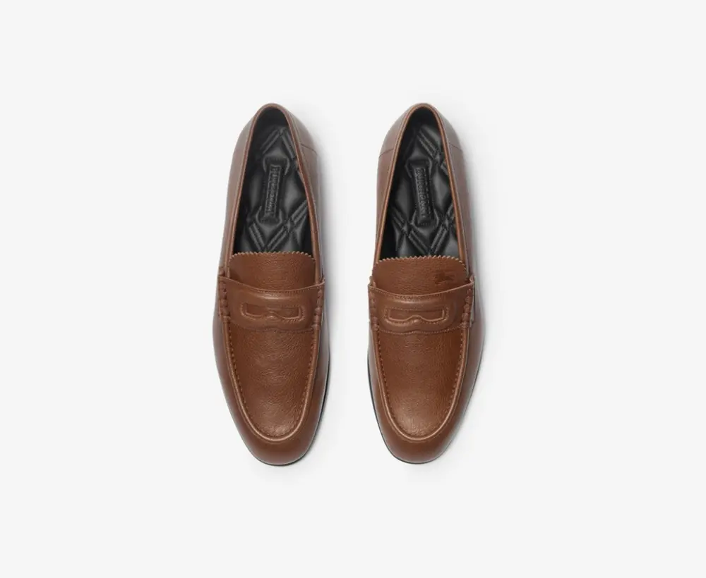 Giày Burberry Leather Pearl Loafers 'Pinecone' 81091781 - Ảnh 5