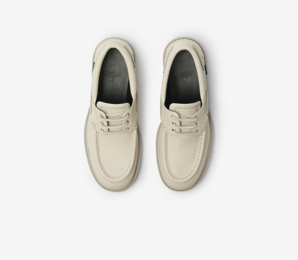 Giày Burberry Leather Raft Boat Shoes 'Nutmeg' 81016311 - Ảnh 4