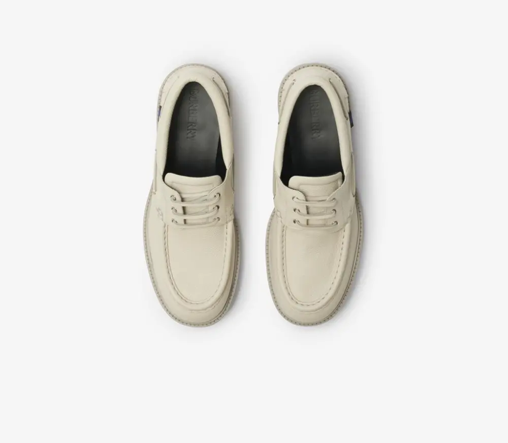 Giày Burberry Leather Raft Boat Shoes 'Nutmeg' 81016311 - Ảnh 4